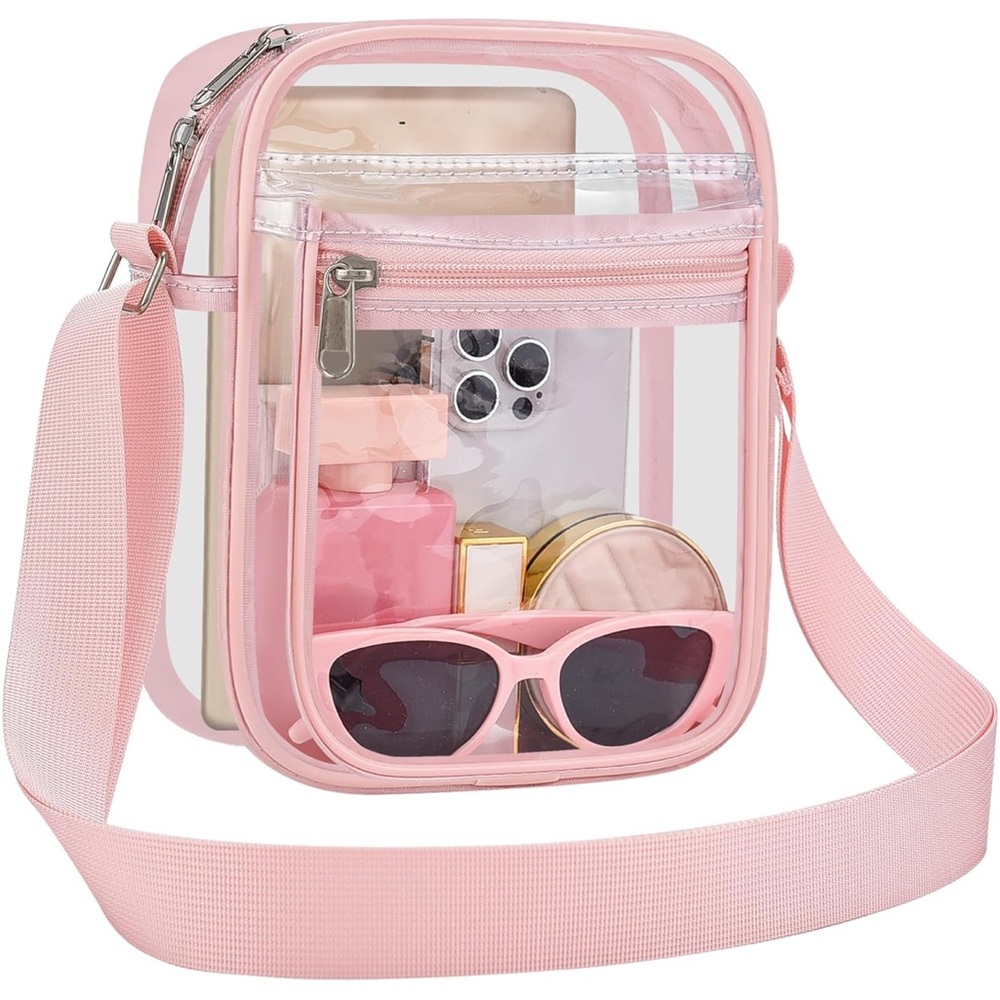 Clear Pink Stadium Crossbody Bag